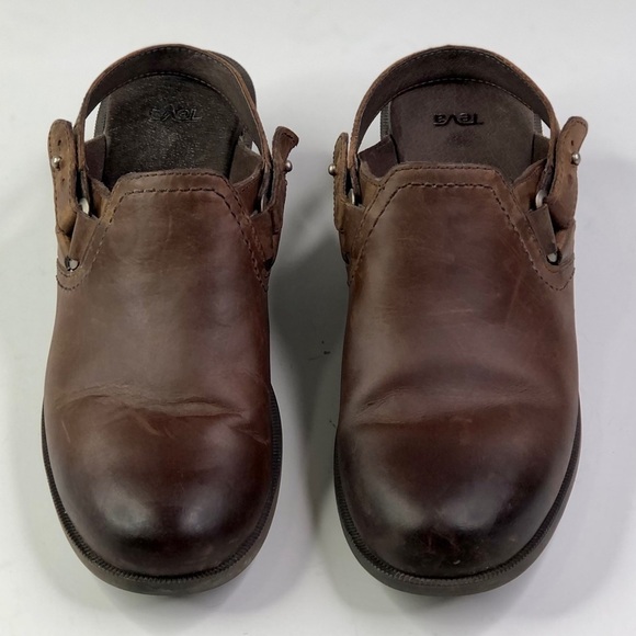 Teva Foxy mules clogs slingback brown leather 8.5 - Picture 12 of 12
